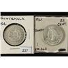 Image 1 : 1954 & 1961 GUATEMALA SILVER 25 CENTAVOS