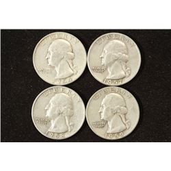 1954,57-D,58-D & 59 WASHINGTON SILVER QUARTERS
