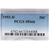 Image 3 : 1992-D KENNEDY HALF DOLLAR PCGS MS66