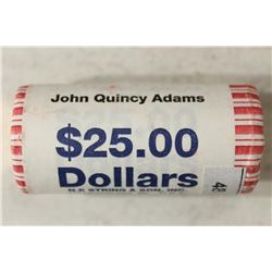$25 ROLL OF 2008 JOHN QUINCY ADAMS DOLLARS BU