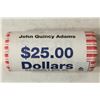 Image 1 : $25 ROLL OF 2008 JOHN QUINCY ADAMS DOLLARS BU