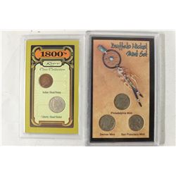 2 US COIN SETS. 1ST SET HAS 1890 INDIAN HEAD CENT