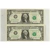 Image 1 : 2-2003-A $1 FRN'S LOW CONSECUTIVE SERIAL 'S UNC