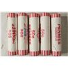 Image 1 : 5-50 CENT ROLLS OF 2010-P LINCOLN SHIELD CENTS BU