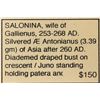 Image 3 : SILVERED 253-268 A.D. SALONINA WIFE OF GALLIENUS