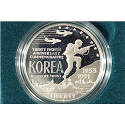 1991 KOREAN WAR MEMORIAL PROOF SILVER DOLLAR