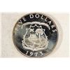Image 2 : 1973 LIBERIA $5 SILVER PROOF .9867 OZ. ASW