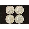 1942-S,58-D,61-D & 64 WASHINGTON SILVER QUARTERS
