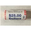 Image 1 : $25 ROLL OF 2011 NATIVE AMERICAN DOLLARS BU