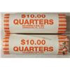 Image 1 : 2-$10 ROLLS OF 2010-P & D HOT SPRINGS QUARTERS BU