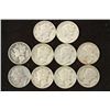 Image 1 : 10 ASSORTED 1940'S MERCURY DIMES