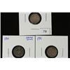Image 1 : 1907,1910 & 1911 CANADA SILVER 5 CENTS