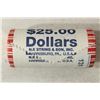 Image 1 : $25 ROLL OF 2007 JOHN ADAMS PRESIDENTIAL DOLLARS