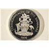 Image 2 : 1974 BAHAMAS $2 SILVER PROOF .8862 OZ. ASW