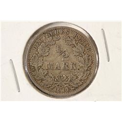 1914-A GERMAN SILVER 1/2 MARK .0801 OZ. ASW