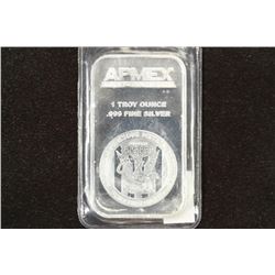 1 TROY OZ .999 FINE SILVER PROOF BAR APMEX