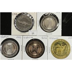 5 ASSORTED CANADA TRADE DOLLARS 1984