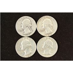 1948-D,56,63 & 64 WASHINGTON SILVER QUARTERS