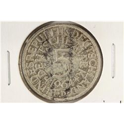1964-D GERMAN SILVER 5 MARKS
