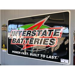 METAL INTERSTATE BATTERIES SIGN - 48 X 30 INCH