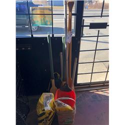 LOT OF ASSORTED BOATING SUPPLIES/OARS/ROCK SALT