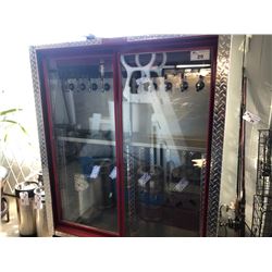 CUSTOM RED & CHECKER STAINLESS COLDMATIC 10 TAP BEER COOLER - 73 X 53 X 29 INCH