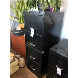 BLACK 4 DRAWER FILE CABINET - NO KEY