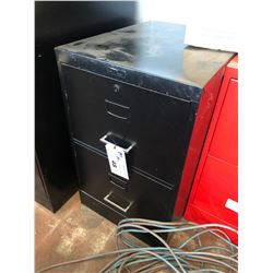 BLACK 2 DRAWER FILE CABINET - NO KEY