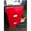 Image 2 : PAIR OF RED 2 DRAWER FILE CABINETS WITH KEY