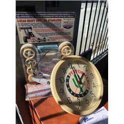 PERFORMANCE RADIATOR WALL CLOCK & LUCAS OIL STORE DISPLAY