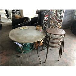 METAL CAFE TABLE WITH 4 CHAIRS