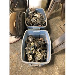 2 BINS OF ASSORTED CARBURETORS