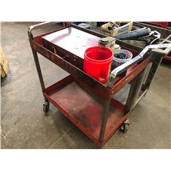 BLUE POINT METAL 2 TIER SHOP CART WITH CONTENTS