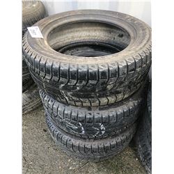 SET OF THREE 215/55R 16 M+S MICHELIN TIRES