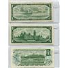 Image 2 : SHEET OF THREE CNDN $1 BANKNOTES *1954, 1967, 1973*