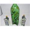 Image 3 : GREEN BOTTLE (W/MAN'S HEAD PORCELAIN STOPPER); BLUE DELFT BOTTLES (#58, #60 OF ROYAL DISTILLER HOLLA