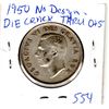 Image 2 : 1950 CNDN 50 CENT PC *NO DESIGN IN 0* *CRACK HOOF THROUGH 0 & 5* (SILVER)