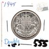 Image 1 : 1945 CNDN 50 CENTS PC (NEAR DATE DOUBLE 5)