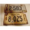 Image 1 : 1951 & 1959 TRAILER LICENCE PLATES