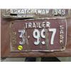 Image 4 : LICENSE PLATES (SASKATCHEWAN) *QTY 2* (1949 2-FARM, 1 TRAILER)