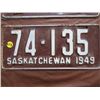 Image 3 : LICENSE PLATES (SASKATCHEWAN) *QTY 2* (1949 MATCHING)