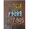 Image 1 : LICENSE PLATES (SASKATCHEWAN) *QTY 3* (1936, 1943 *F*, 1946 *F*)