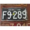 Image 3 : LICENSE PLATES (SASKATCHEWAN) *QTY 3* (1936, 1943 *F*, 1946 *F*)