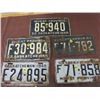 Image 1 : LICENSE PLATES (SASKATCHEWAN) *QTY 5* (1952, FARM 1948, 52, 59, 60)