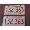Image 1 : LICENSE PLATES (SASKATCHEWAN) *QTY 2* (1973 MATCHING)