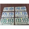 Image 1 : LICENSE PLATES (SASKATCHEWAN) *QTY 6* (1974, 1976, *F* 1976)