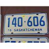 Image 3 : LICENSE PLATES (SASKATCHEWAN) *QTY 6* (1974, 1976, *F* 1976)