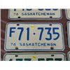 Image 5 : LICENSE PLATES (SASKATCHEWAN) *QTY 6* (1974, 1976, *F* 1976)