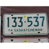 Image 3 : LICENSE PLATES (SASKATCHEWAN) *QTY 4* (1971 & 1974)
