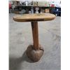 Image 1 : WOODEN TABLE (TREE BURL BASE) *35" H, TABLE 26" X 14"*